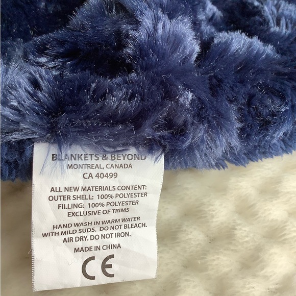 Blankets and Beyond Blue Plush Bear Lovey Security Blanket Stuffed Animal Toy - Picture 9 of 9